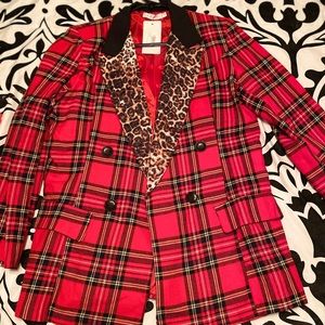 Plaid/Leopard blazer